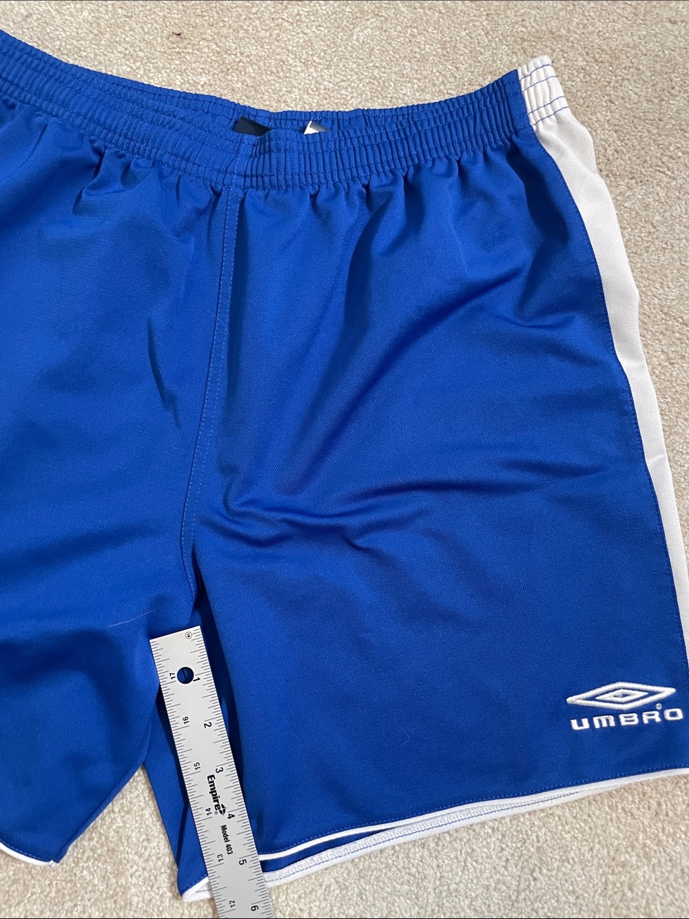 Umbro Royal Blue Athletic Shorts with White Panels - Picture 5 of 6